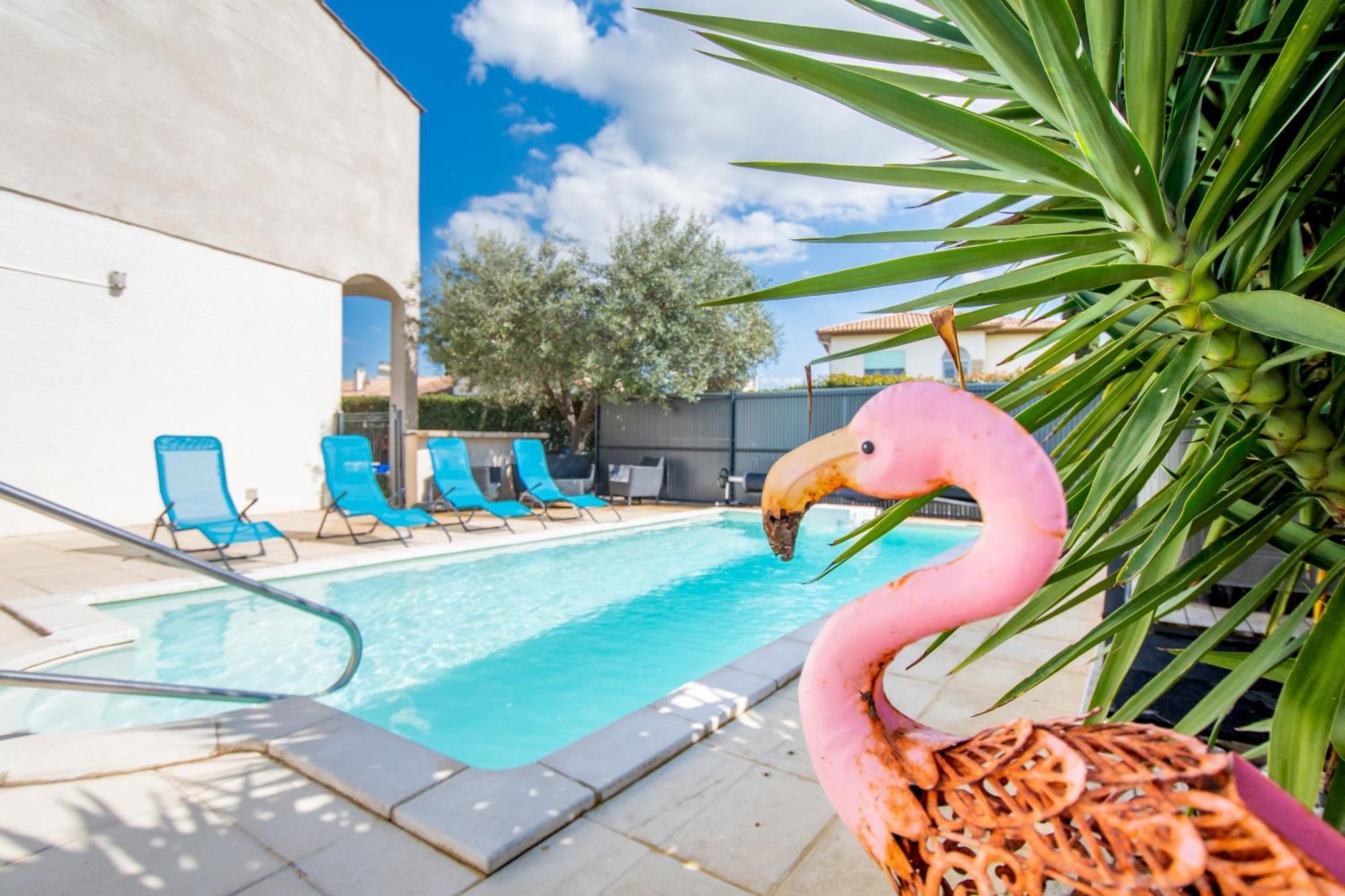 Guesthouse La Costiere - Logements Independants - Espace Piscine Jacuzzi Люнель Екстер'єр фото